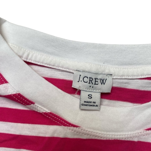J.Crew Factory Pink White Striped Cotton Long Sleeve Tee Small NWT - Picture 13 of 13